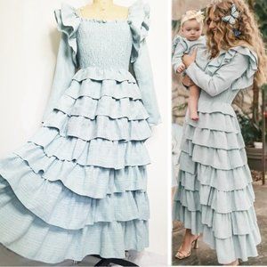 Jessakae Womens Flirt & Flutter Ruffle Dress Sweet Mint L